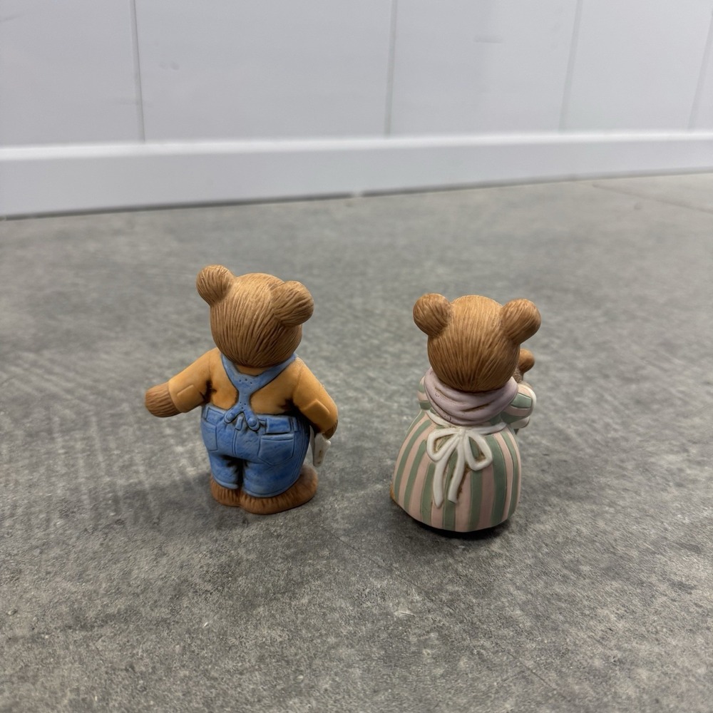Vintage HOMCO Teddy Bear Family Figurines 1450 Mom Dad Child Porcelain Lot - Picture 3 of 8
